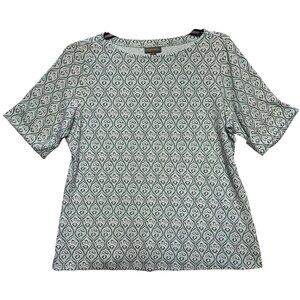 Style & Co Plus 1X Minty Turquoise Elbow Sleeve Tee Shirt 60% Cotton 40% Polyest